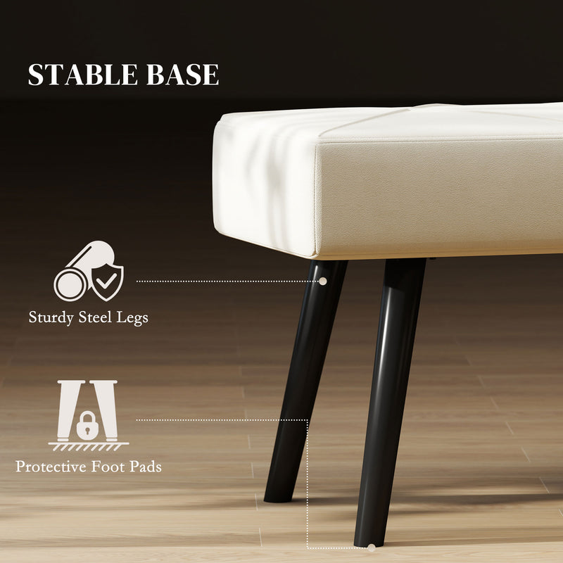 Bedroom Storage Bench with Padded Velvet Seat for Extra Seating and Organisation Cream
