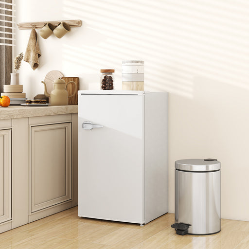 White 85L Retro Under Counter Fridge with Chiller Box and Glass Shelves by HOMCOM