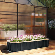 Raised Garden Bed for Easy and Safe Home Planting with Tool-Free Assembly, Dark Grey Outsunny