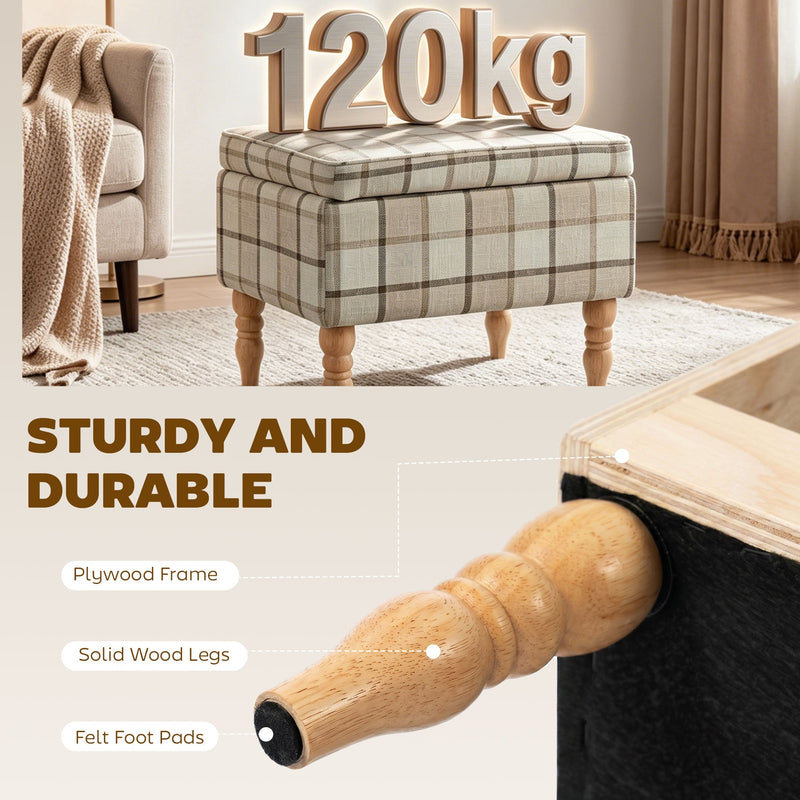 Storage ottoman flip-top tray - Brown