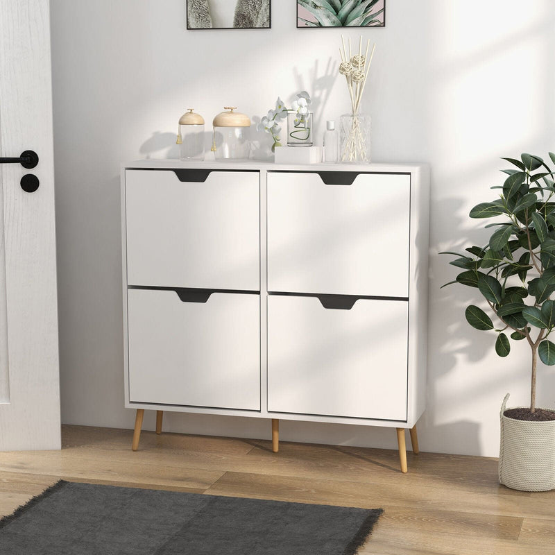 HOMCOM White Shoe Storage Cabinet