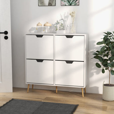HOMCOM White Shoe Storage Cabinet Homcom