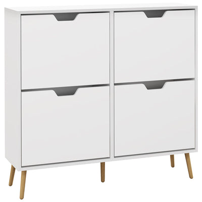 HOMCOM White Shoe Storage Cabinet Homcom
