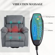Electric Reclining Lift Chair with Eight Point Massage and Remote Control for Elderly Grey