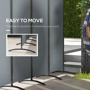 4 Panel Folding Garden Privacy Screen 1.7m Freestanding Divider for Deck Pool Hot Tub Dark Grey by Outsunny Outsunny