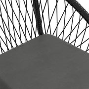 Black 3 Piece Rattan Bistro Set With Cushions For Balcony Or Small Garden Spaces