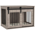 Dog Crate Furniture with Removable Cushion for Medium Pets Ideal as Side Table Brown