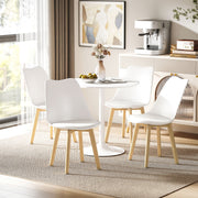 Five Piece White Modern Dining Set With Table And Chairs For Kitchen Or Dining Room
