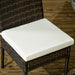 Set of 2 Brown Rattan Garden Dining Chairs With White Cushions