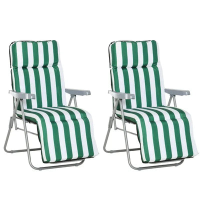 Set of 2 Sun Loungers Outsunny