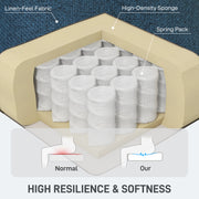 Blue 2 Seater Click Clack Sofa Bed with Side Pockets and Pillows by HOMCOM