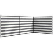 4 Pole Outdoor Windbreak Shelter With Steel Frame And Carry Bag For Camping Grey White AOSOM