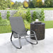 Grey Rocking Garden Chair Comfortable Outdoor Lounger for Patio or Deck by Outsunny
