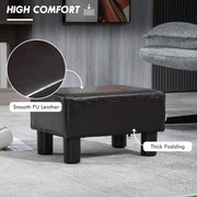 PU Leather Ottoman Footstool Cube with Sturdy Legs for Living Room Comfort, Brown
