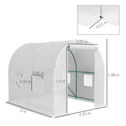 White Polytunnel Greenhouse 245 x 200 cm for Garden Plant Growth by Outsunny