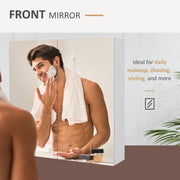 Wall Mounted Bathroom Mirror Cabinet With Adjustable Shelf For Storage, High Gloss White