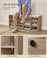 Shoe Storage Bench With Seat Cushion by Vasagle