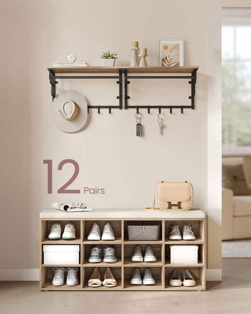 Shoe Storage Bench With Seat Cushion by Vasagle