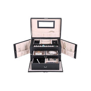 Side Opening Jewellery Box with Multiple Compartments and Mirror for Organising by Songmics