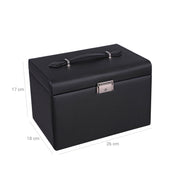 Side Opening Jewellery Box with Multiple Compartments and Mirror for Organising by Songmics