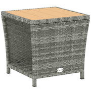 Side Table For Patio with 2-Tier Storage 45W x 45D x 43H cm Light Grey
