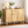 Sideboard Cabinet For Living Room - Vintage Chevron Pattern - Pine Legs - Natural Wood Effect Homcom