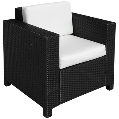Single Rattan Garden Armchair With Cushion Outsunny