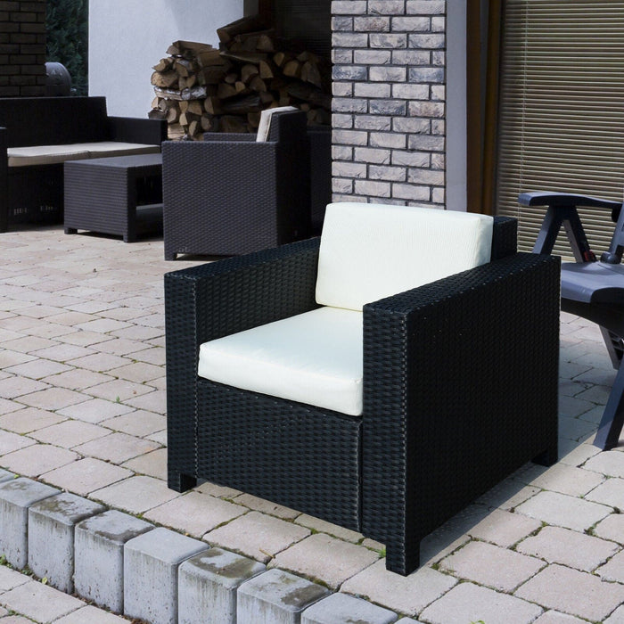 Single Rattan Garden Armchair With Cushion