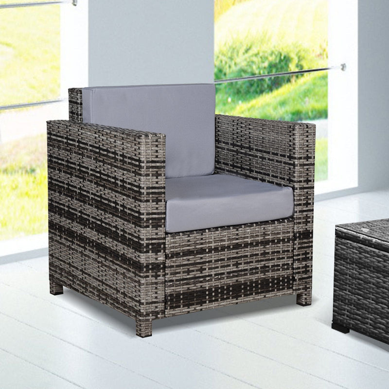 Single Rattan Garden Armchair With Cushion