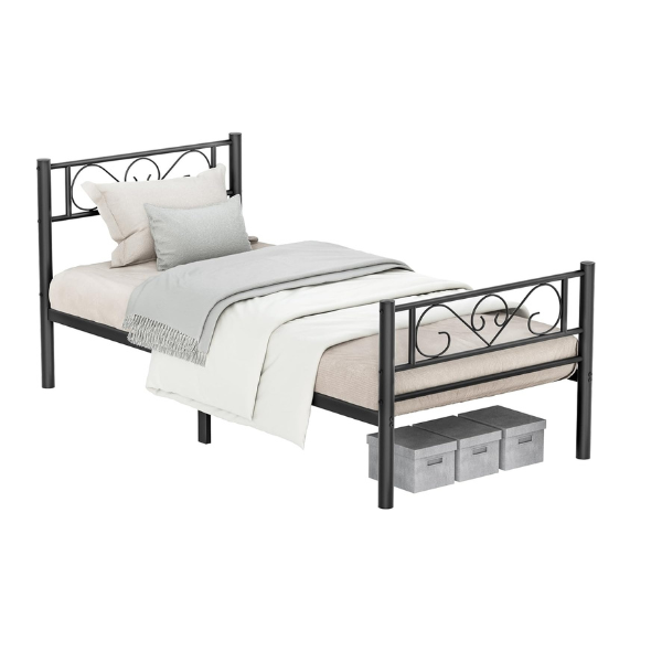 Single Metal Bed Frame for 190 x 90 cm Mattress Strong Durable Steel Base by Vasagle VASAGLE