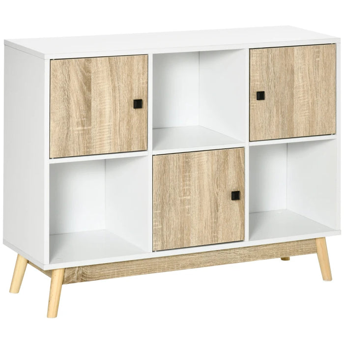 Six Cube Storage Unit, Freestanding Bookcase, W96xD30xH75 cm