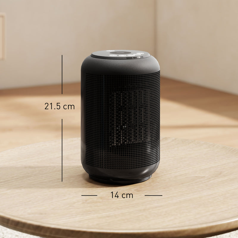 1500W Ceramic Electric Fan Heater with Oscillation and Timer for Home Use Black