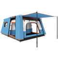 5 Person Family Camping Tent with Two Bedrooms and Living Area Waterproof Blue