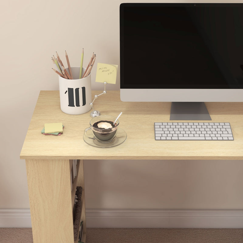 Modular Desk with Adjustable Shelves for Small Home Office and Easy Organisation White