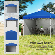 Blue 3 x 3m Pop Up Gazebo with Sidewalls Leg Weights and Wheeled Bag UPF 30+ by Outsunny