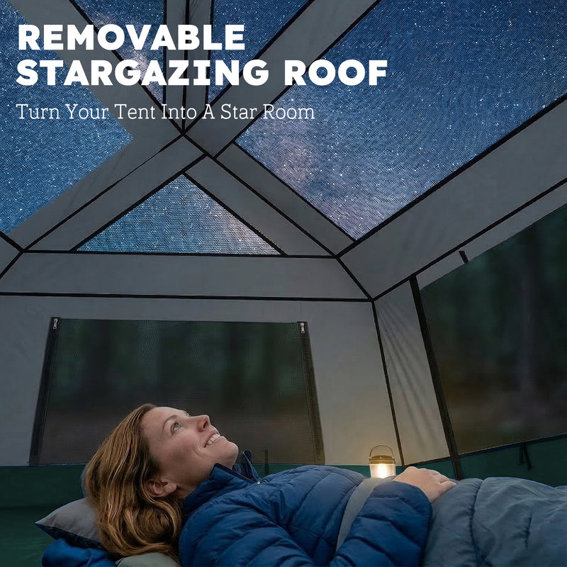 Family Shelter Tent for 6 with Quick Setup and Removable Roof for Garden or Beach Green
