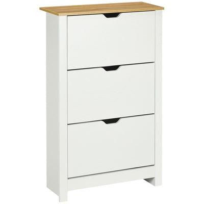 HOMCOM Slim Shoe Cabinet for Hallway, White Homcom