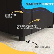 Black Kids Recliner Chair with Adjustable Backrest Footrest and PU Leather by Homcom