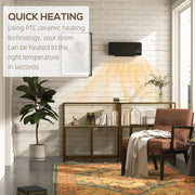 Wall Mounted Electric Heater 2kW with Adjustable Thermostat for Home or Office Use Black