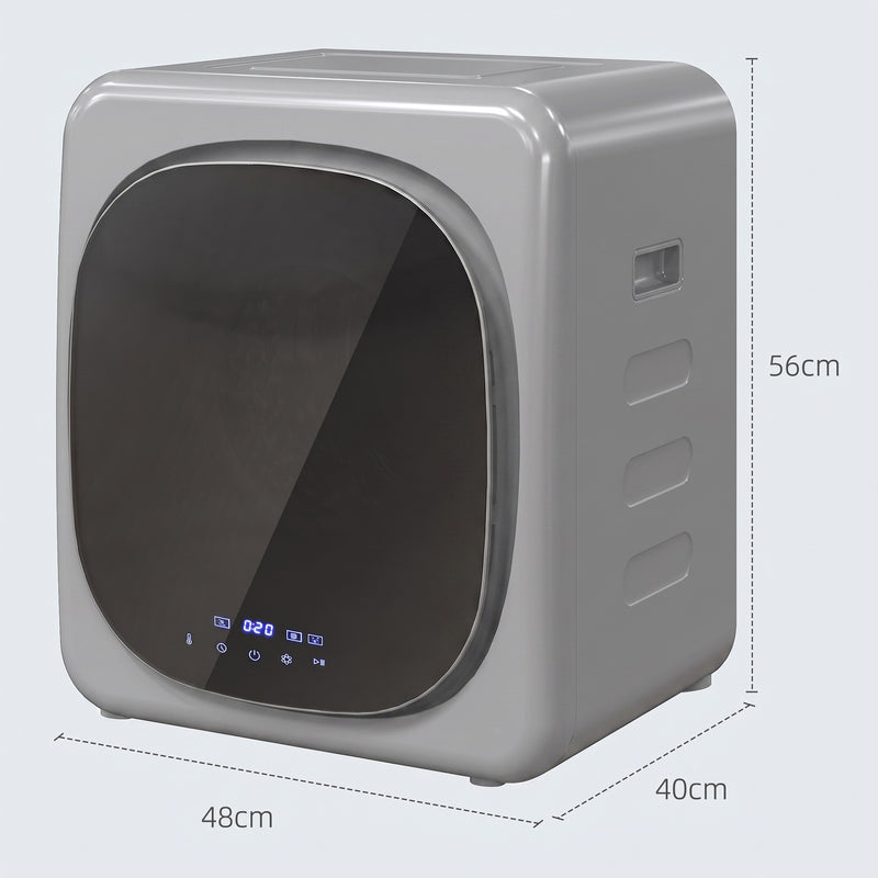 Compact Vented Tumble Dryer for Small Flats and Caravans with Quick Drying Silver