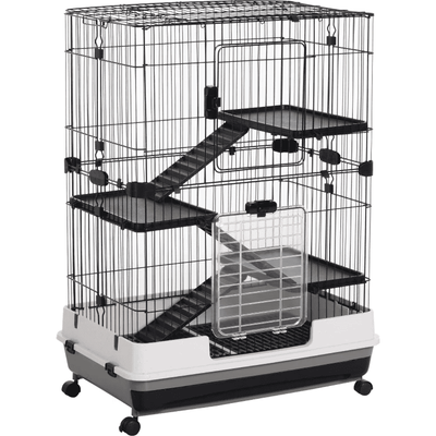 3-Tier Small Animal Cage With Wheels Pawhut