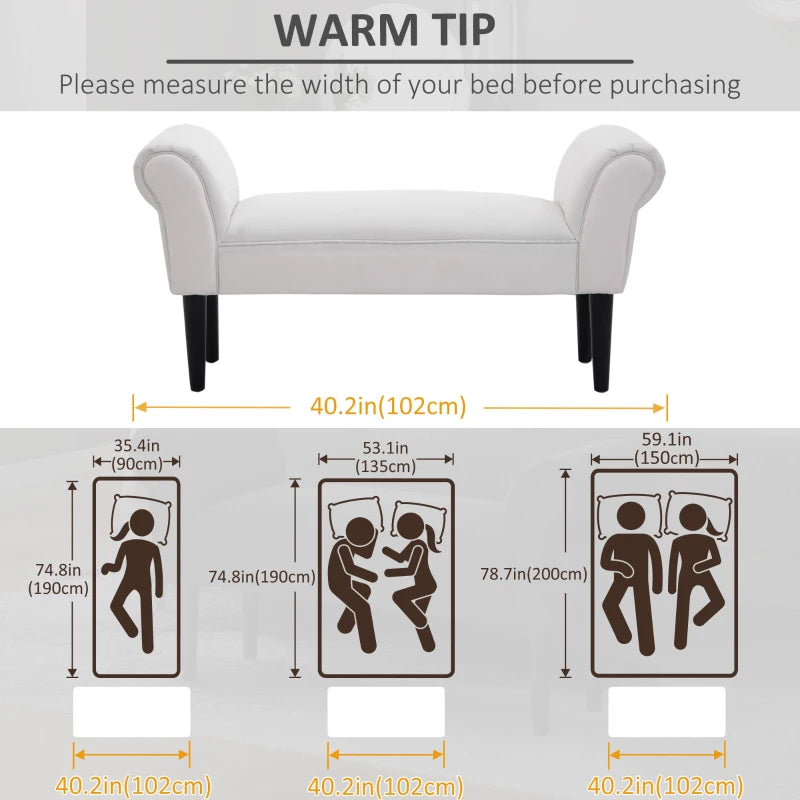 Small Bed End Chaise Lounge, Wooden Leg