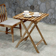 Small Folding Garden Table for Easy Outdoor Dining and Entertaining, Natural Acacia Wood