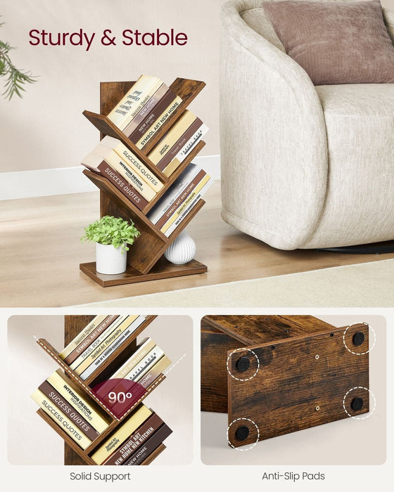 Image of a Vasagle Small Industrial 5 Tier Tree Book Case