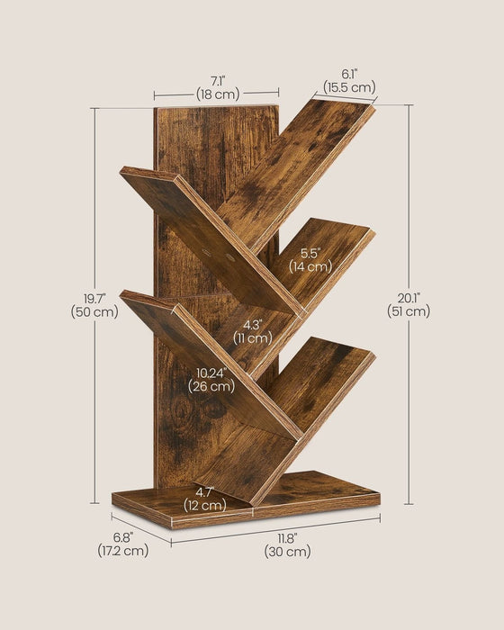 Image of a Vasagle Small Industrial 5 Tier Tree Book Case