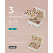 Image of a Small White Travel Jewelry Box