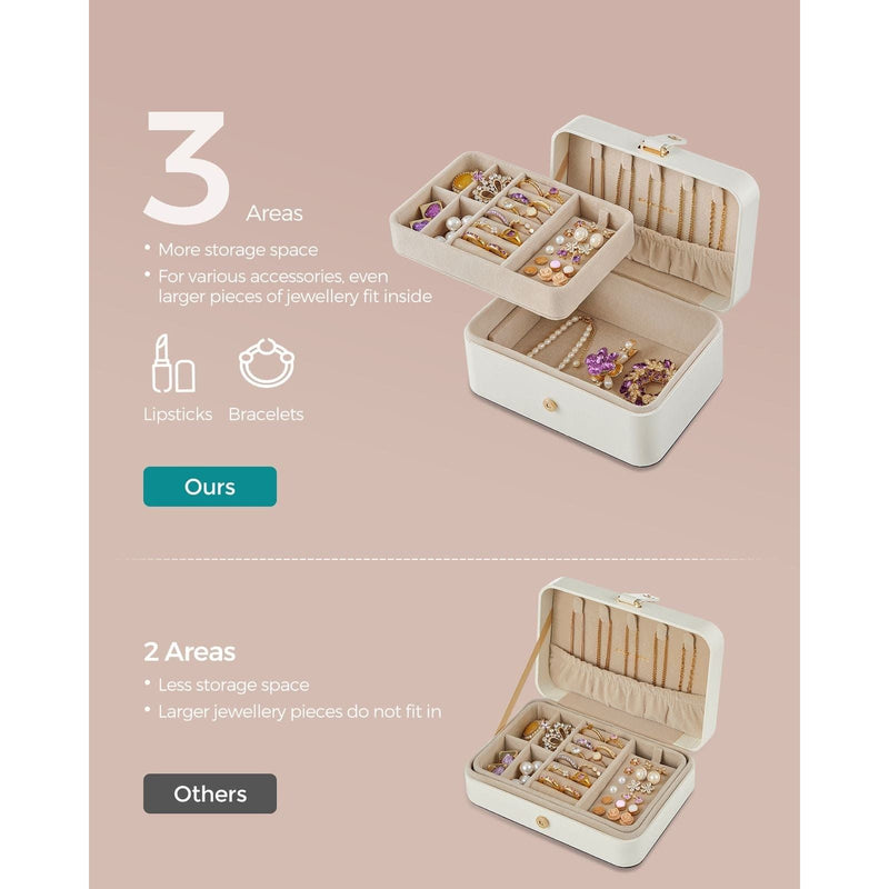 Image of a Small White Travel Jewelry Box