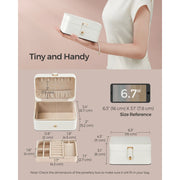 Image of a Small White Travel Jewelry Box