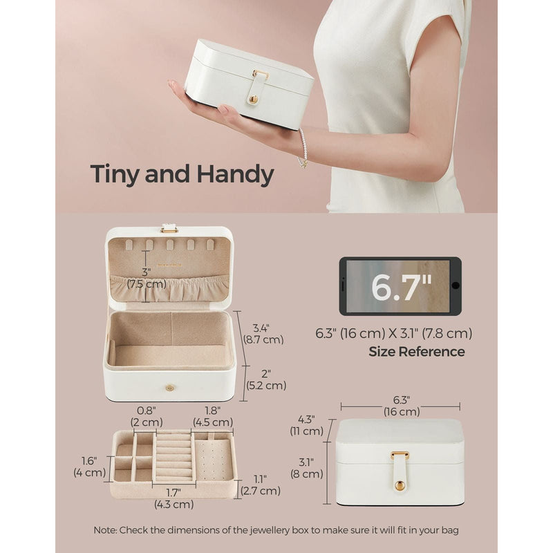 Image of a Small White Travel Jewelry Box