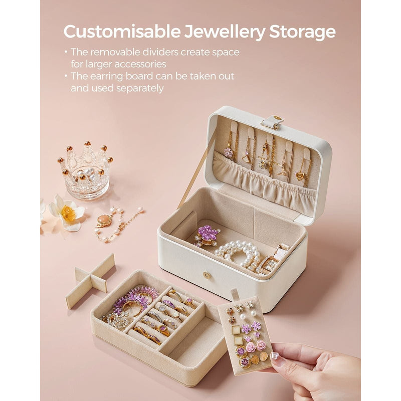 Image of a Small White Travel Jewelry Box